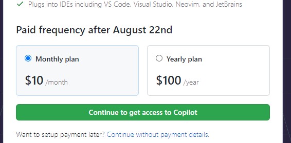 6月23日から「GitHub Copilot」が有料に＝2ヶ月無料＆学生は無料