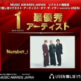 Number_i、USENファン投票企画で4000万件超集める　音楽賞特別部門で首位獲得