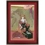 「エヴァンゲリオン」と浮世絵が融合…綾波レイたちが“美人画”に　喜多川歌麿作をモチーフに版画販売